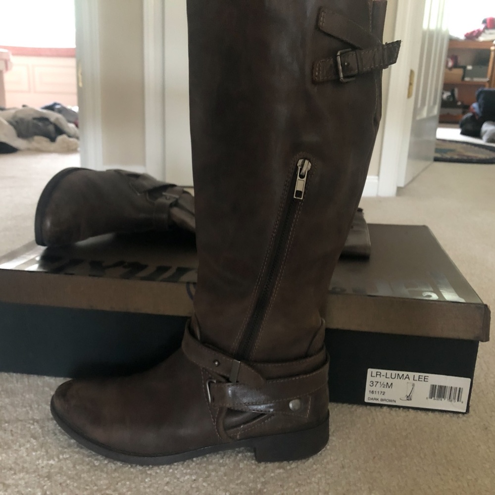 Luxury Rebel Grey Distressed Riding Boots